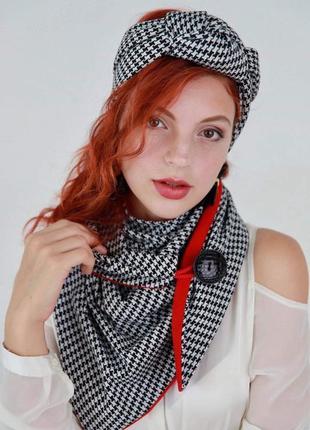 Трикотажный шарф, платок, шарф-колье, шарф-чокер, шейный платок2 фото