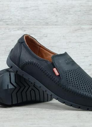 Чоловічі шкіряні мокасини levis (перфорація)
