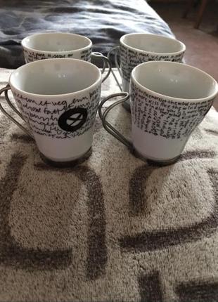 Набір кавових чашок з підставкою1 фото