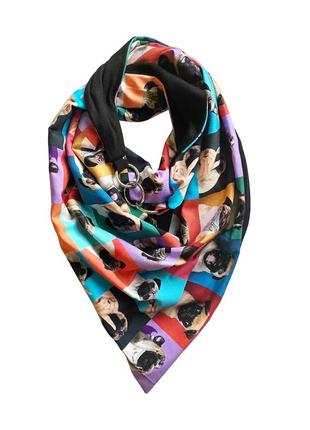 Шарф-бактус "единбург", шарф з собаками, в клітку жіночий шарф, великий жіночий шарф, подарунок дівчині
