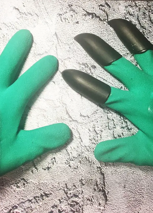 Рукавички з кігтями для саду і городу, рукавички-кігті garden genie gloves