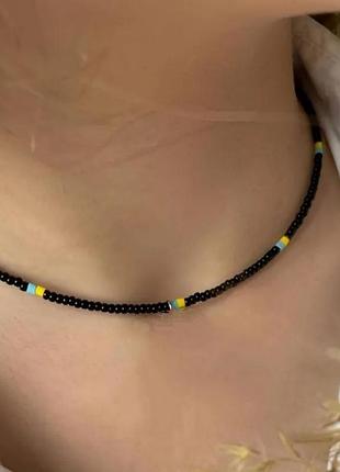 Патріотичний чокер з кольорами прапору україни