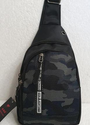Стильная мужская сумка рюкзак на одной лямке/ сумка через плечо/ сумка на плече/ рюкзак на одном рем1 фото