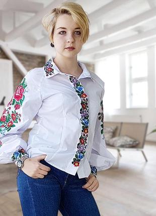 Біла українська блузка вишиванка жіноча. бавовняна бохо сорочка 4 700 грн. мода и стиль женская одеж