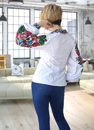 Біла українська блузка вишиванка жіноча. бавовняна бохо сорочка 4 700 грн. мода и стиль женская одеж8 фото
