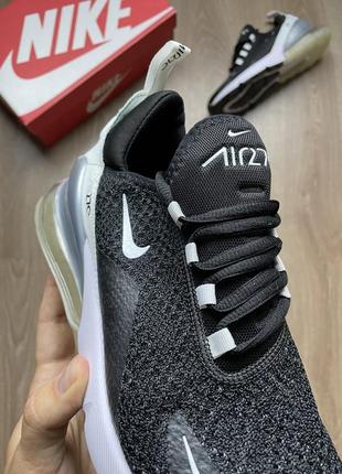 Чоловічі літні чорно-білі текстильні кросівки nike air max 270🆕7 фото