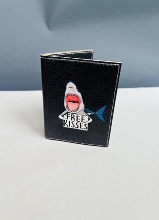 Обложка на ай ди карту ( id паспорт) автодокументы, картхолдер, кошелёк акула3 фото