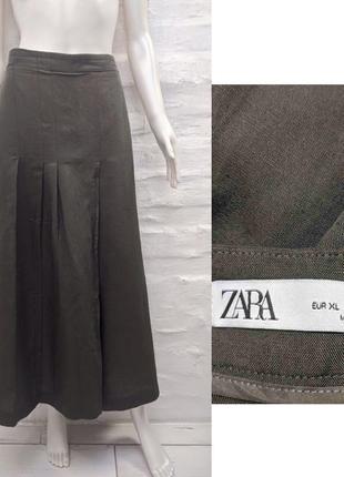 Zara стильные брюки кюлоты из льна и вискозы