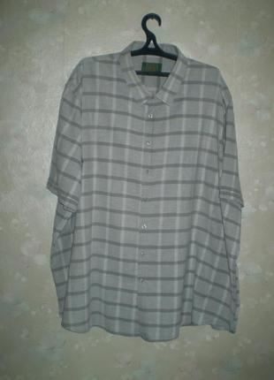 Мужская летняя рубашка williams &amp; brown 4xl 56р. хлопок лен, серый