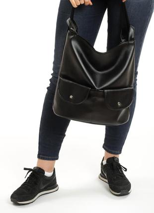 Рюкзак женский сумка-рюкзак рюкзак сумка кожа эко черный3 фото