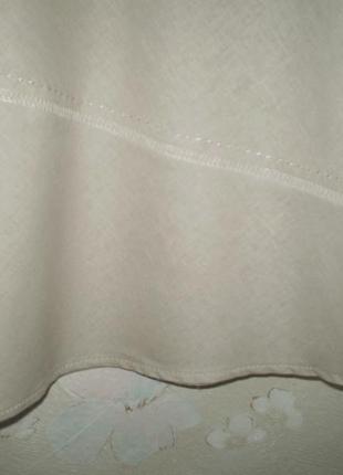 Женская льняная летняя юбка marks&amp;spencer Парк0 44р. s, с вискозой, бежевая2 фото
