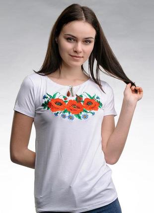 Трикотажна жіноча вишиванка вишита футболка