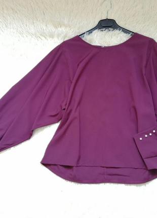 Красива легка блуза шикарним пишним рукавом красиві намистини перлини на манжеті кольору в наявності