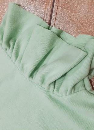 Zara топ из мягкой ткани зелёный5 фото