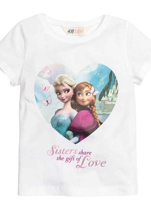 Футболки для дівчат 1-2 роки frozen фірми h&m швеція