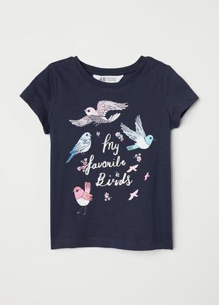 Футболки для дівчат 1-2 роки birds фірми h&m швеція