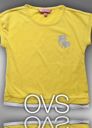 Модна футболка з принтом для дівчинки фірми ovs 2-3 роки