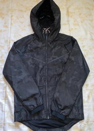 Вітровка nike camo tech flecee all black, оригінал, розмір s