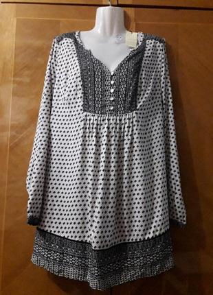 Новая  100% вискоза брендовая блуза  в этно стиле  р.14 от papaya matalan