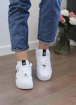 Nike air force 1 utility white/black женские кроссовки найк аир форс классика7 фото