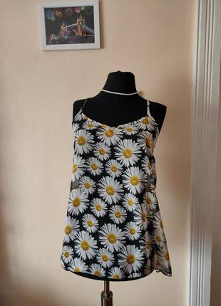 Майка жіноча стильна літня тренд квітковий пиинт легенька
