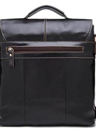 Стильная модная кожаная темно-коричневая мужская сумка-мессенджер3 фото