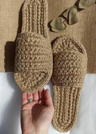 Джутова взуття, джутове взуття, джутові шлепанці, жіночі шльопанці