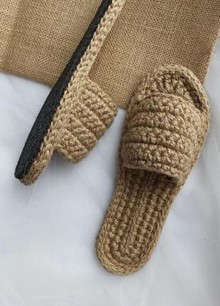 Джутова взуття, джутове взуття, джутові шлепанці, жіночі шльопанці