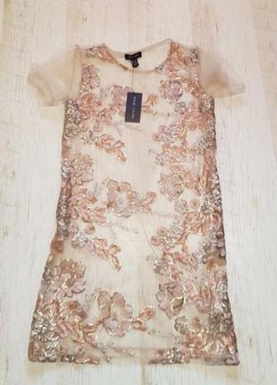 Очаровательное вышитое платье метка пайетки new look6 фото
