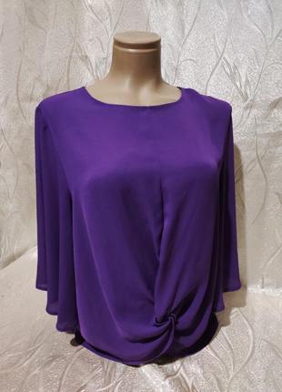 Фиолетовая блуза рукав колокольчик 48