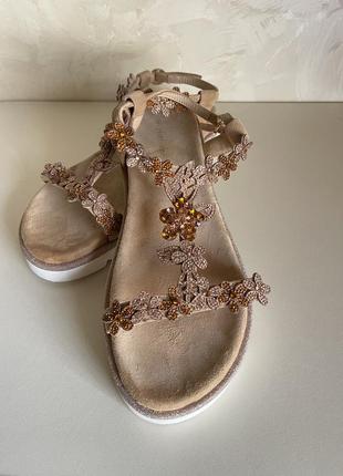 Кожаные сандали босоножки бренд ralph harrison сваровски1 фото