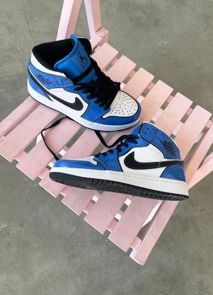 Nike air jordan 1 retro “signal blue” женские кроссовки найк аир джордан4 фото