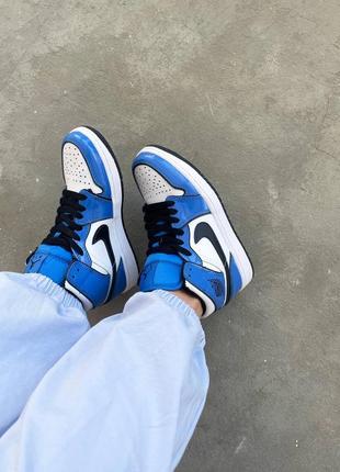 Nike air jordan 1 retro “signal blue” женские кроссовки найк аир джордан3 фото