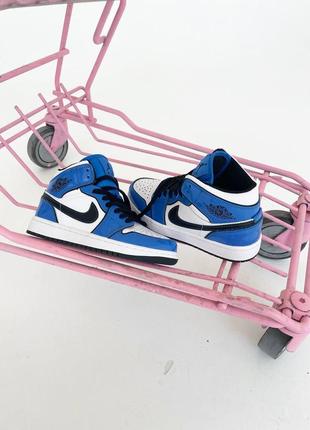 Nike air jordan 1 retro “signal blue” женские кроссовки найк аир джордан8 фото