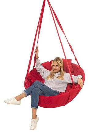 Качеля красная нагрузка 200 кг подвесное кресло качель красное