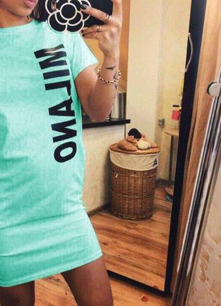 Летняя туника milano, мини платье-футболка4 фото