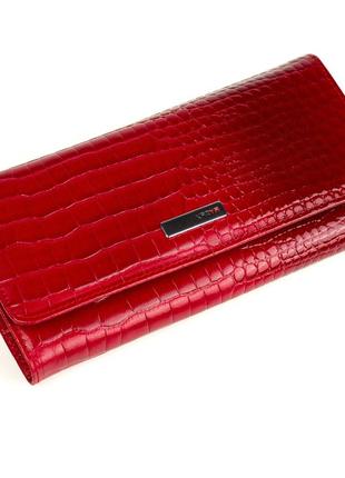 Великий жіночий гаманець karya 1094-507 з натуральної шкіри червоний2 фото
