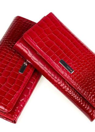 Великий жіночий гаманець karya 1094-507 з натуральної шкіри червоний