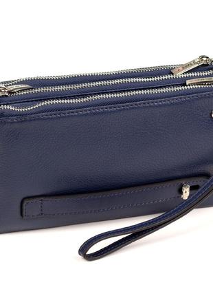 Мужская сумка барсетка кожаная синяя eminsa 5095-12-193 фото