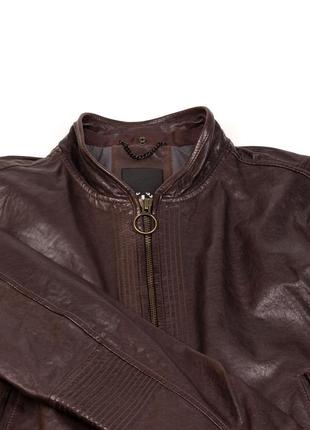 Чоловіча шкіряна куртка з капюшоном strellson s.c.brighton dark brown10 фото