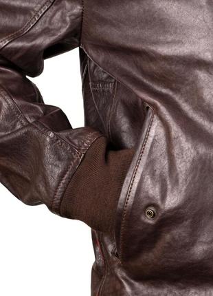 Чоловіча шкіряна куртка з капюшоном strellson s.c.brighton dark brown3 фото