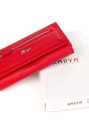 Жіночий шкіряний гаманець karya 1140-46 червоний7 фото