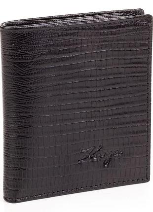 Маленький чоловічий вертикальний гаманець karya 0906-076 шкіряний чорний