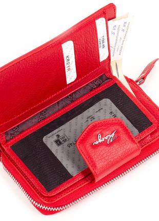 Жіночий гаманець karya 1194-46 з м'якої шкіри червоний5 фото