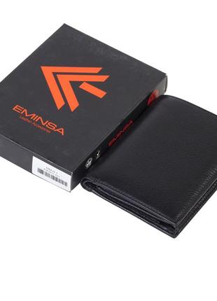 Мужское портмоне eminsa 1023-12-1 кожаное черное