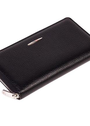 Женский кожаный кошелек на молнии eminsa 2152-18-1 черный