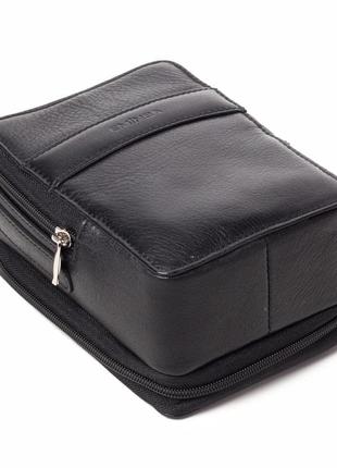 Мужская кожаная сумка барсетка eminsa 6010-12-1 черная4 фото