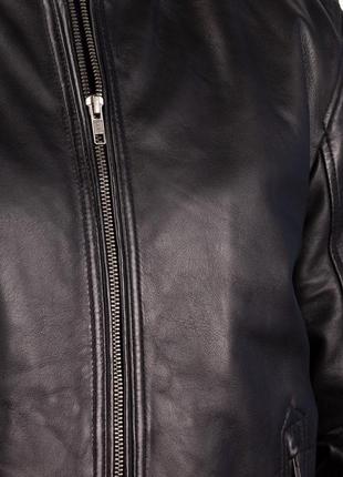 Чоловіча шкіряна куртка-бомбер camden black4 фото