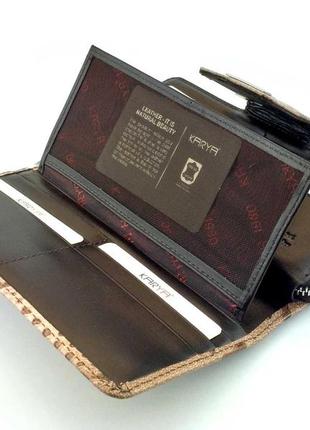 Karya жіночий гаманець шкіряний коричневий6 фото