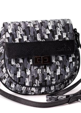 Женская сумка кросс-боди eminsa 40234-64-1 кожаная черная2 фото